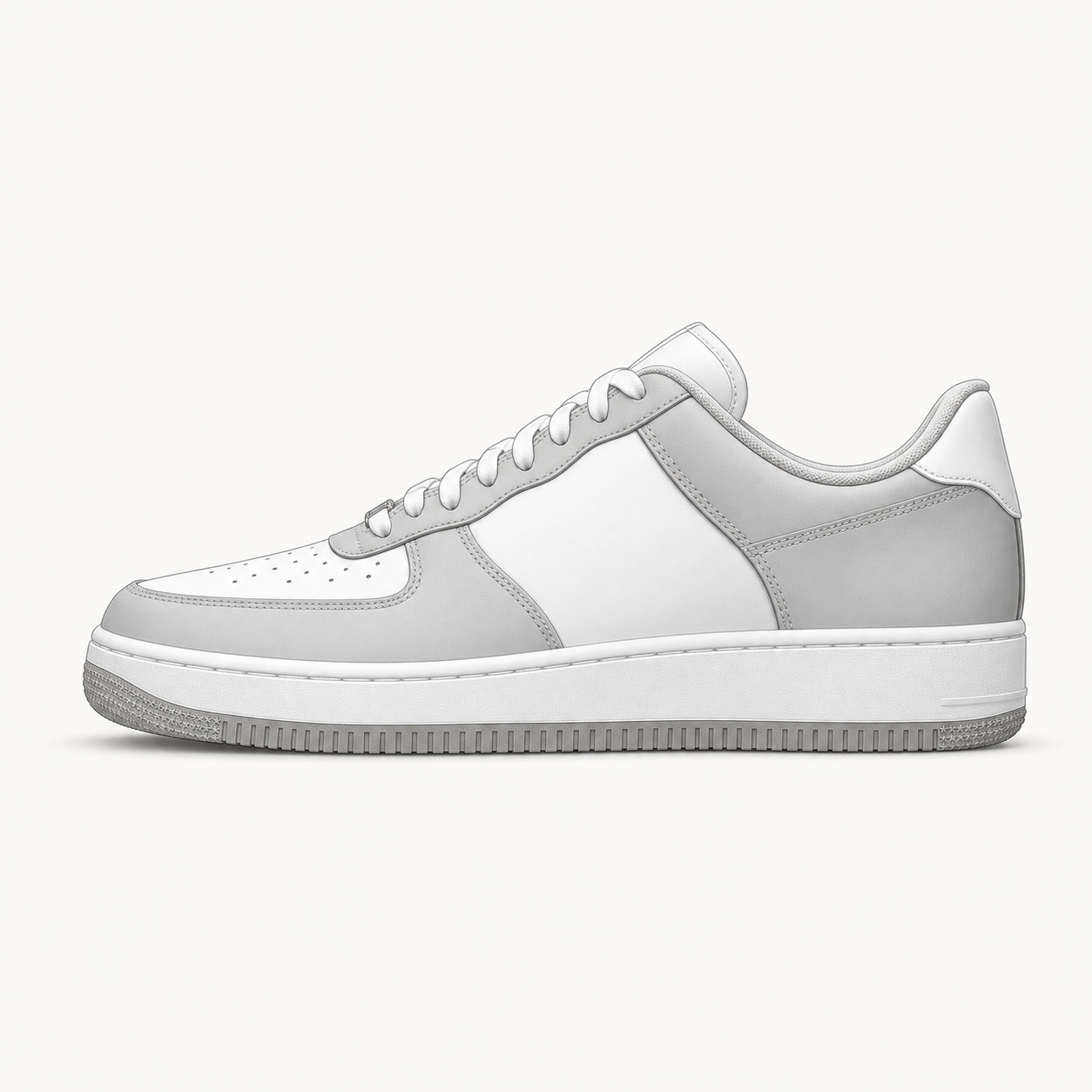Semi-realistic sneaker side profile guide